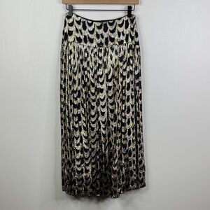 Gibson Latimer Black and Gold Metallic Maxi Skirt NWT Size 4 Holiday Party